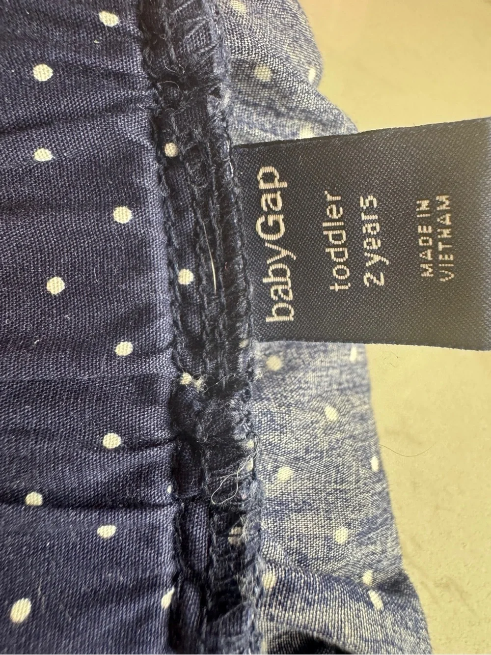 GAP Navy Blue Polka Dot Girl's Romper with Bow Straps 2T  Preppy Breathable
